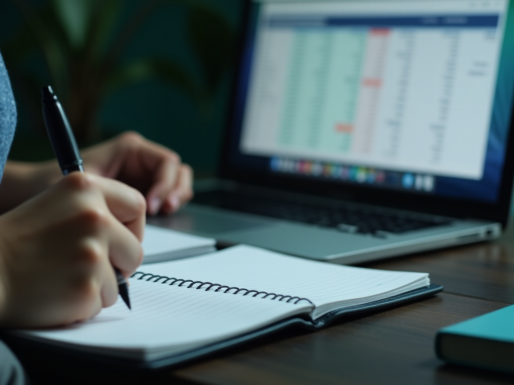 Student creating a budget planner