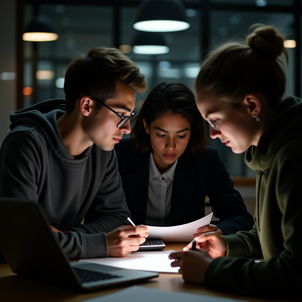 Students discussing financial planning