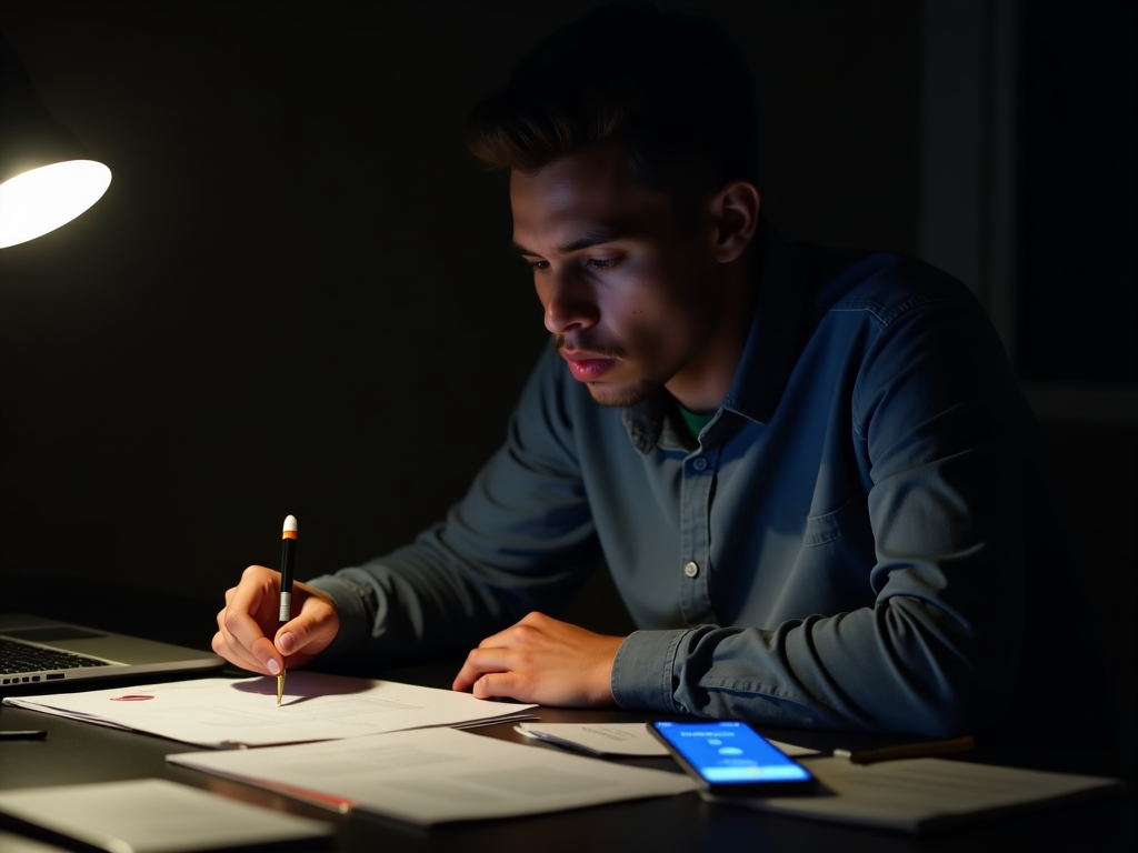 Student working on zero-based budget